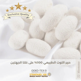 غطاء مخدة حرير طبيعي 100% - أبيض