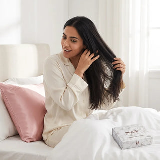 طقم زوج أغطية مخدة حرير طبيعي 100%