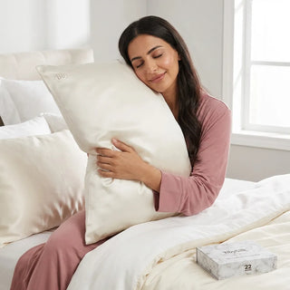 طقم زوج أغطية مخدة حرير طبيعي 100%